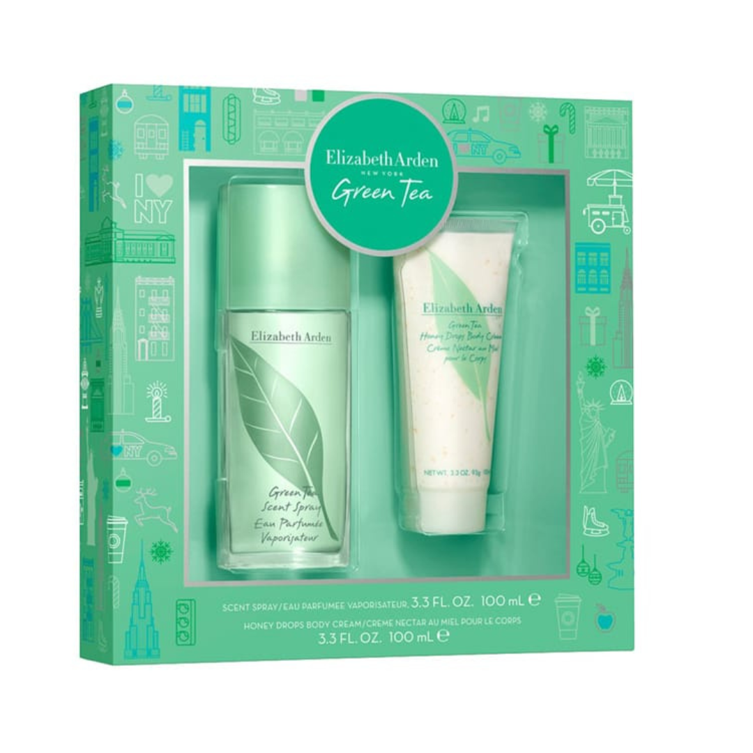 Elizabeth Arden Green Tea Scent Spray Eau De Toilette - 100 Ml + 100 Ml Body Cream Set