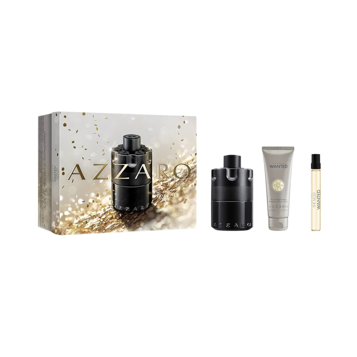 Azzaro The Most Wanted Eau De Parfum Intense - 100 Ml 3 Pcs Gift Set
