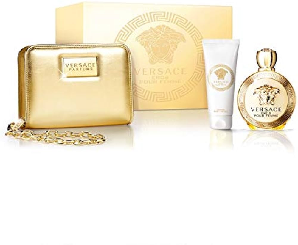 Versace Eros Pour Femme Eau De Parfume - 100 Ml  3 pcs Gift Set With Bag