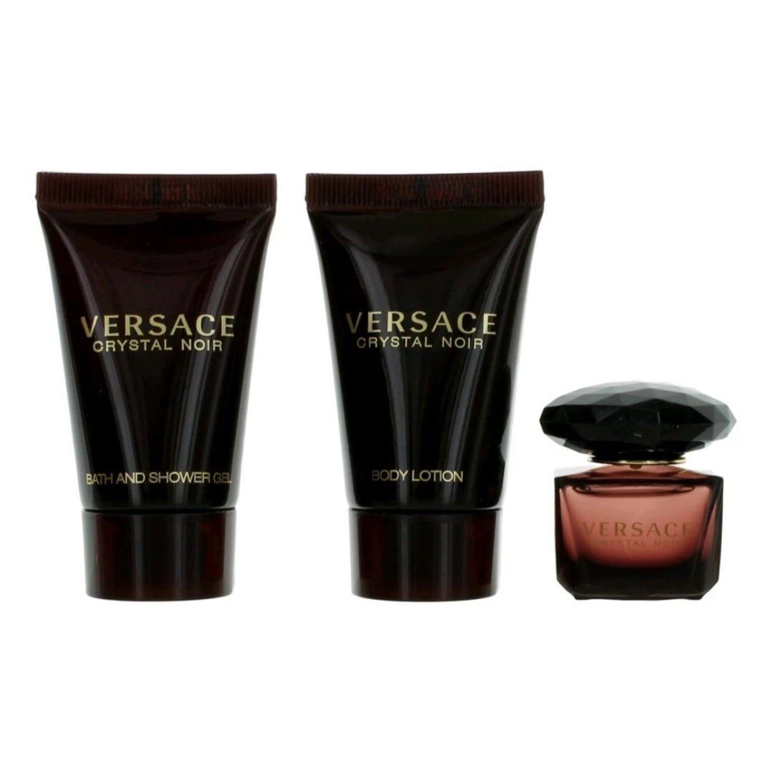 Versace Crystal Noir Eau De Parfum - 90 Ml 3 pcs Gift Set